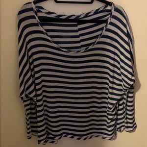 Oversized stripe long sleeve shirt